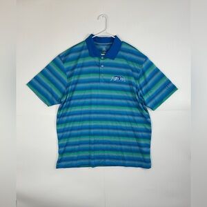 PGA Tour Avatar Promo Disney Mens Polo Shirt Logo Blue Stripes Golf Size 2XL-T